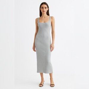 NWT IRO Daline Light Gray Midi Dress